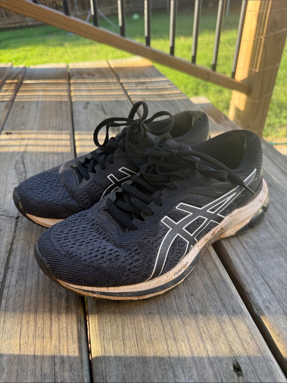 Asics Black White 1012A878 Women’s 7.5 FlyteFoam Sneakers Shoes DuoMax
